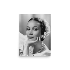 Dolores del Rio poster on a plain backdrop in size 12"x16".