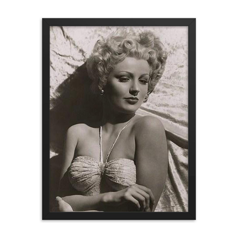 Dolores Moran framed print on a plain backdrop in size 18