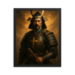 Dom Justo Takayama picture framed print on a plain backdrop in size 16"x20".