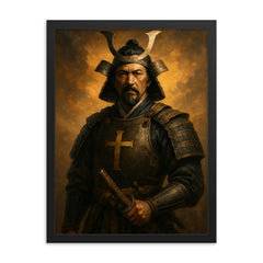 Dom Justo Takayama picture framed print on a plain backdrop in size 18"x24".