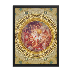 Dome of the Wisconsin State Capitol by Edwin Blashfield, 1917 framed print on a plain backdrop in size 18"x24".
