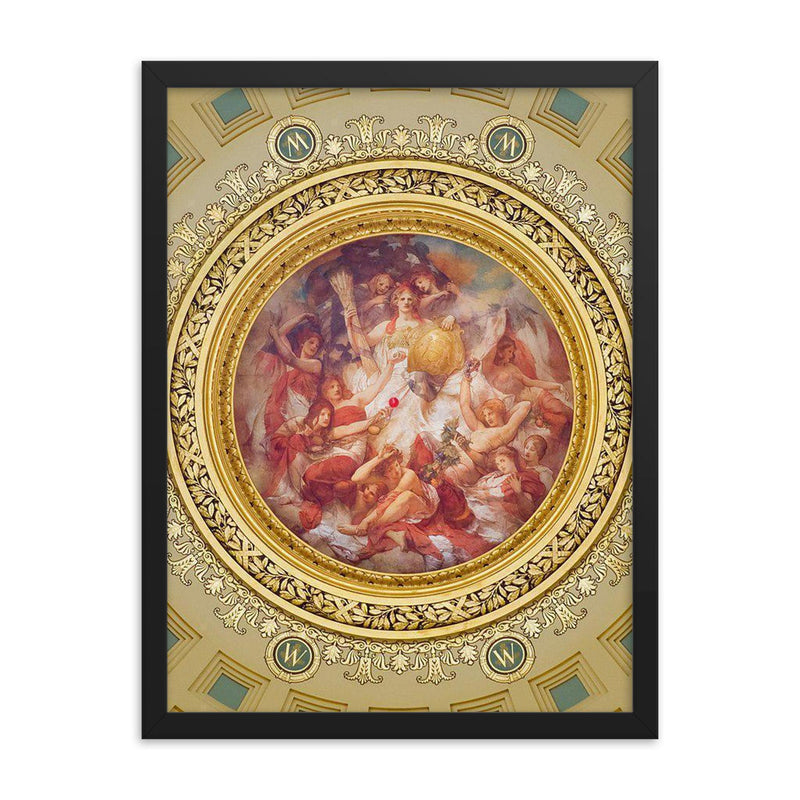 Dome of the Wisconsin State Capitol by Edwin Blashfield, 1917 framed print on a plain backdrop in size 18