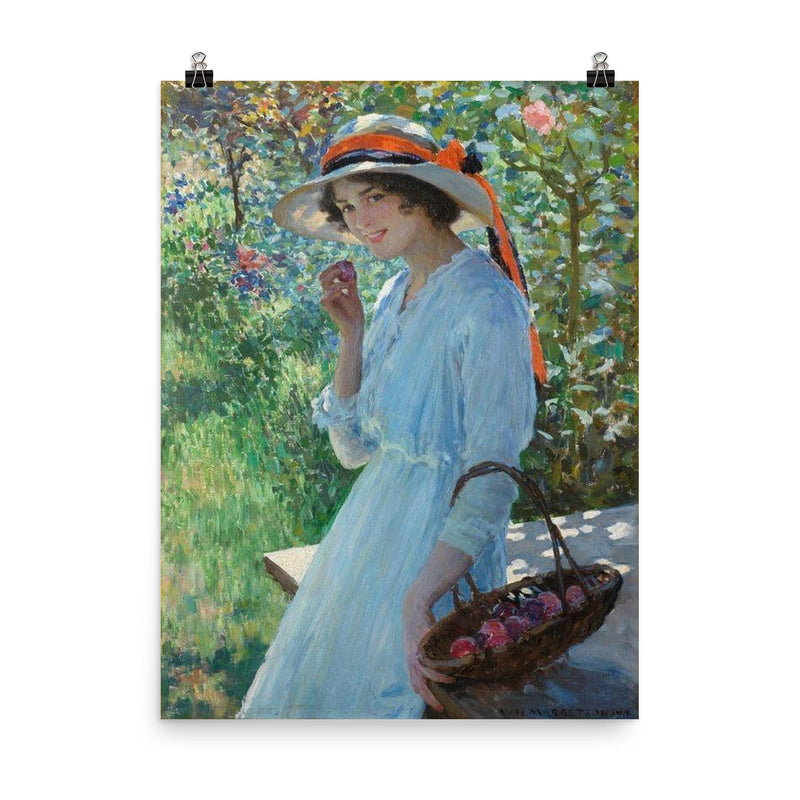 Don't Tell by William Henry Margetson, 1916 poster on a plain backdrop in size 8