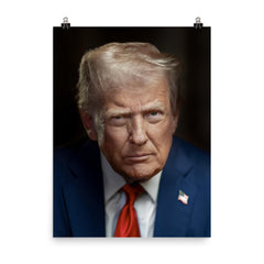 Donald Trump official second term portrait poster on a plain backdrop in size 8"x10".
