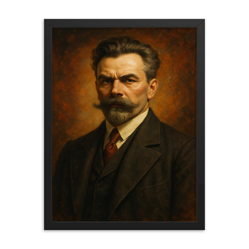 Donatas Malinauskas framed print on a plain backdrop in size 18