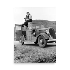 Dorothea Lange poster on a plain backdrop in size 18"x24".