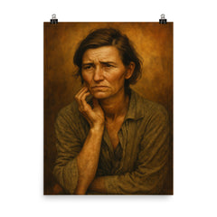 Dorothea Lange poster on a plain backdrop in size 8"x10".