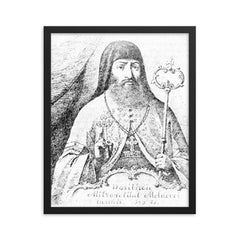 Dosoftei framed print on a plain backdrop in size 16"x20".