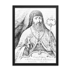 Dosoftei framed print on a plain backdrop in size 18"x24".