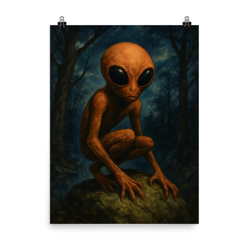 Dover Demon Massachusetts USA poster on a plain backdrop in size 8