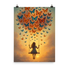 Dreamflight on Butterfly Wings poster on a plain backdrop in size 8"x10".
