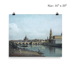 Dresden from the Right Bank of the Elbe Below the Augustus Bridge by Bernardo Bellotto, 1748 poster 2