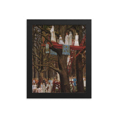Druids Cutting the Mistletoe by Henri Paul Motte framed print on a plain backdrop in size 8"x10".