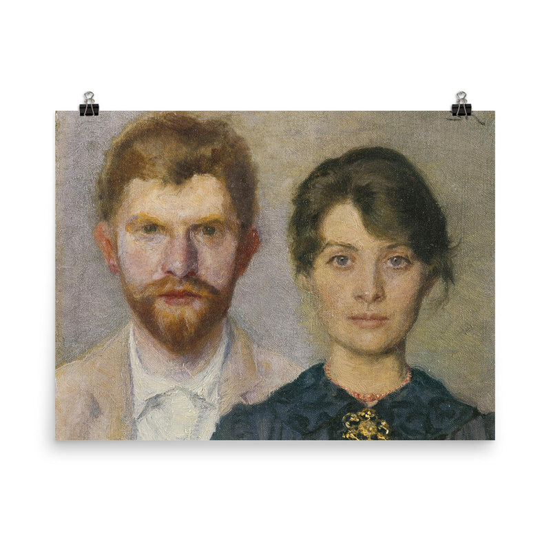 Dual Portrait of Marie and P. S. Krøyer, 1890 poster on a plain backdrop in size 8