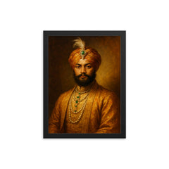Duleep Singh framed print on a plain backdrop in size 12"x16".