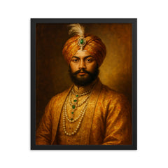 Duleep Singh framed print on a plain backdrop in size 16"x20".