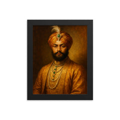 Duleep Singh framed print on a plain backdrop in size 8"x10".
