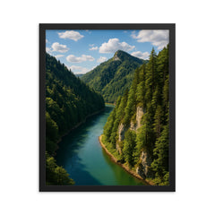 Dunajec River Gorge Pieniny Poland framed print on a plain backdrop in size 16"x20".