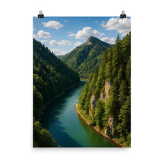 Dunajec River Gorge Pieniny Poland poster on a plain backdrop in size 8"x10".