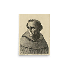 Duns Scotus poster on a plain backdrop in size 12"x16".