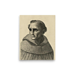 Duns Scotus poster on a plain backdrop in size 8"x10".