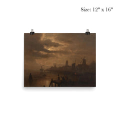 Dutch Dordrecht Moonlit Landscape by Felix Kreutzer poster 3