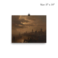 Dutch Dordrecht Moonlit Landscape by Felix Kreutzer poster 4