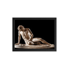 Dying Gaul, Roman Sculpture (1st-2nd Century CE) framed print on a plain backdrop in size 12"x16".