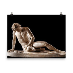 Dying Gaul, Roman Sculpture (1st-2nd Century CE) poster on a plain backdrop in size 8"x10".