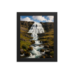 Dynjandi Waterfall Westfjords Iceland framed print on a plain backdrop in size 8"x10".