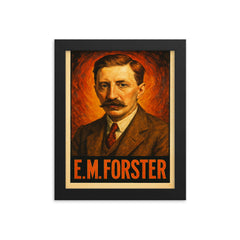 E M Forster framed print on a plain backdrop in size 8"x10".