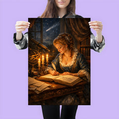 Émilie du Châtelet translating Newton by candlelight poster 3
