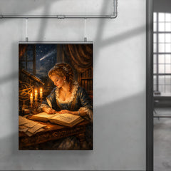 Émilie du Châtelet translating Newton by candlelight poster 4