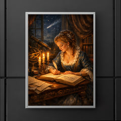 Émilie du Châtelet translating Newton by candlelight poster 5