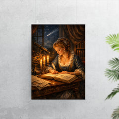 Émilie du Châtelet translating Newton by candlelight poster 7