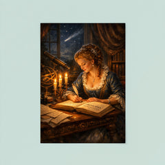 Émilie du Châtelet translating Newton by candlelight poster 8