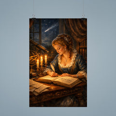 Émilie du Châtelet translating Newton by candlelight poster 9
