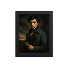 Évariste Galois before the fatal duel framed print on a plain backdrop in size 8"x10".