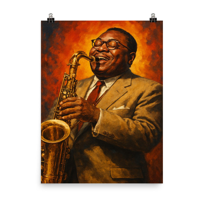 Earl Bostic poster on a plain backdrop in size 8