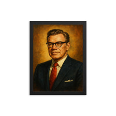 Earl Nightingale framed print on a plain backdrop in size 12"x16".
