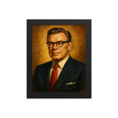 Earl Nightingale framed print on a plain backdrop in size 8"x10".