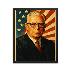 Earl Warren framed print on a plain backdrop in size 16"x20".