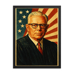Earl Warren framed print on a plain backdrop in size 18"x24".