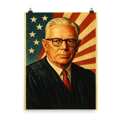 Earl Warren poster on a plain backdrop in size 8"x10".