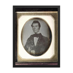 Early Daguerreotype framed print on a plain backdrop in size 18"x24".