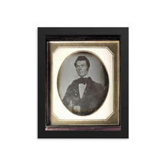 Early Daguerreotype framed print on a plain backdrop in size 8"x10".