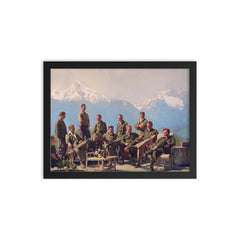 Easy Company, 2nd Battalion, 506th Parachute Infantry Regiment at Hitler's Eagle's Nest, 1945 framed print on a plain backdrop in size 12"x16".