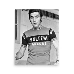 Eddy Merckx poster on a plain backdrop in size 16"x20".