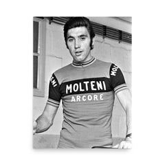 Eddy Merckx poster on a plain backdrop in size 18"x24".