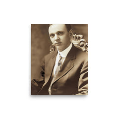 Edgar Cayce poster on a plain backdrop in size 8"x10".